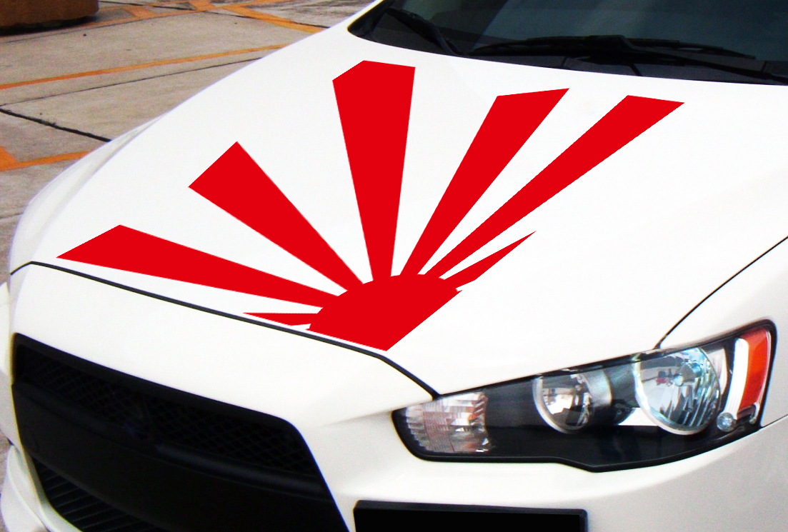 Big Hood Jap Rising Sun Japan Flag Navy JDM Racing Car Body Vinyl